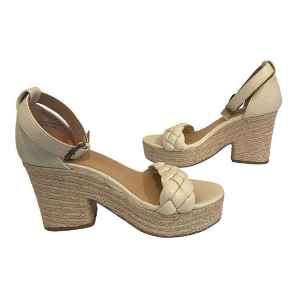 Oasis Society Size 9 Braided Strap Wedge Espadrille Open Toe Sandal - Picture 5 of 8